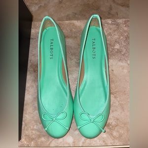 Talbots lime green flats size 7 brand new